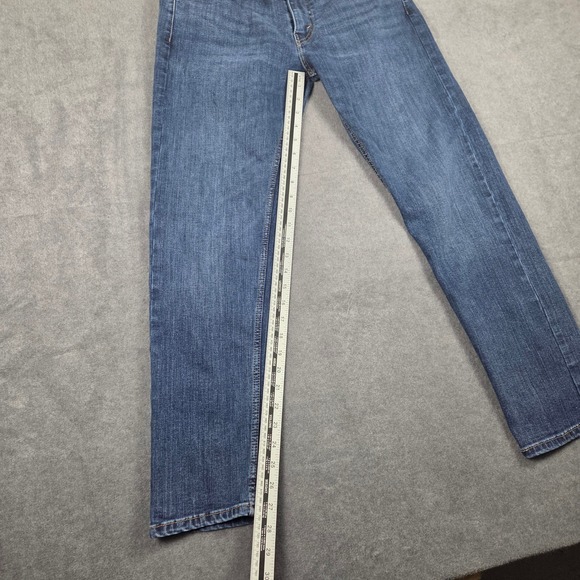 Levis 502 Taper Fit Mens Jeans 31x30 Dark Wash Blue Denim - Picture 10 of 13